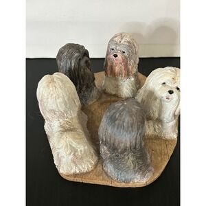 Lhasa Apso Dog Figurine Candle Holder True Friends Continental Creations Vintage